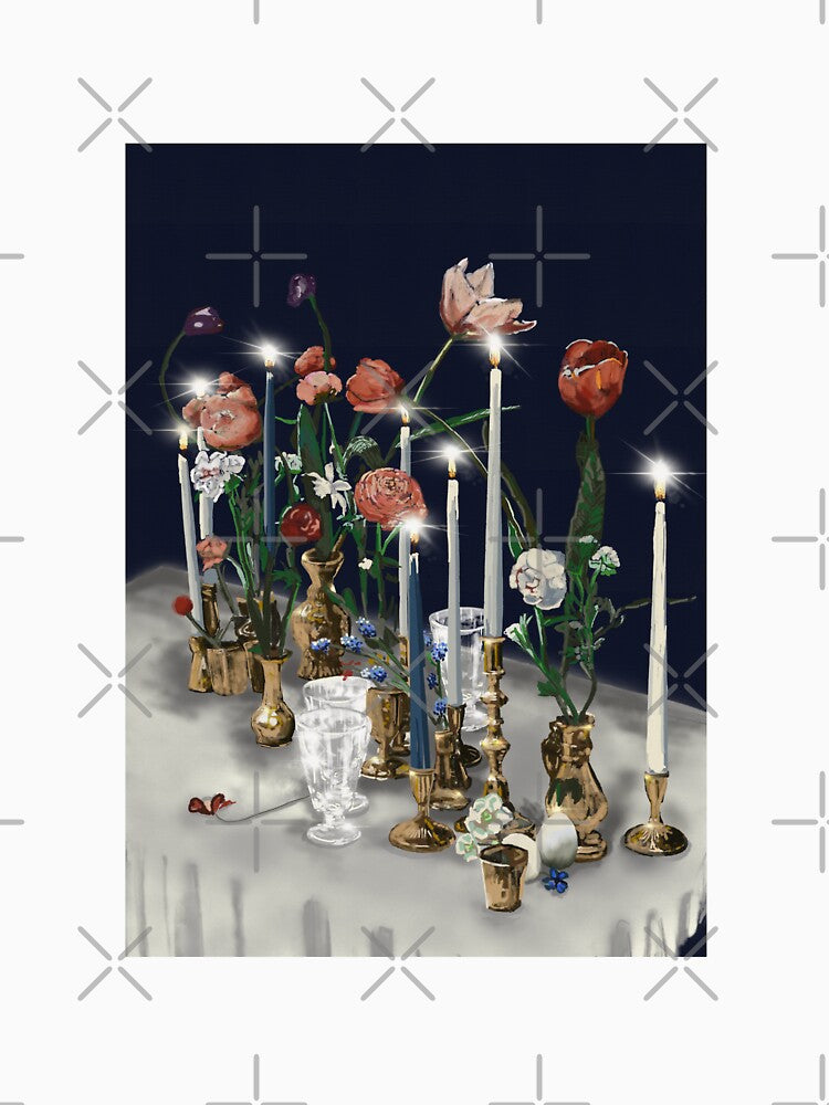 Beautiful Christmas Table Setting Illustration – Festive Holiday Decor Design by Pandositive