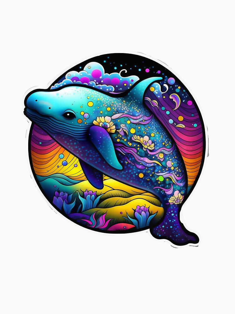 Cute 90s Rainbow Whale by RoboRembrandt