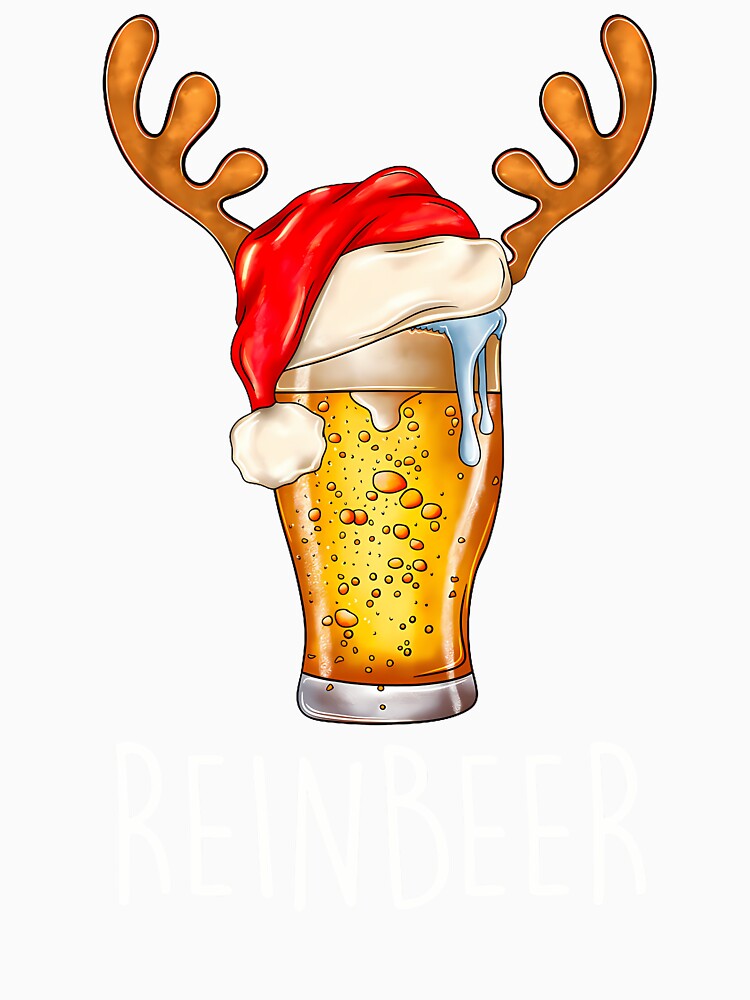 Winedeer Reinbeer Santa Hat Reindeer Couple Xmas Matching by DanielleTonia