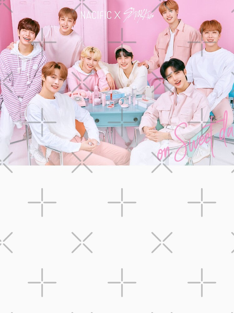 Stray Kids pink cute poster you make stray kids stay skz skzoo kpop bang chan lee know changbin hyunjin han felix seungmin IN 5 star karma dominate tour by Kpop-Noona