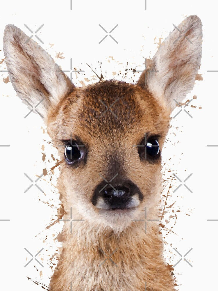 Baby deer watercolor animals nursery decor by DelzStudio
