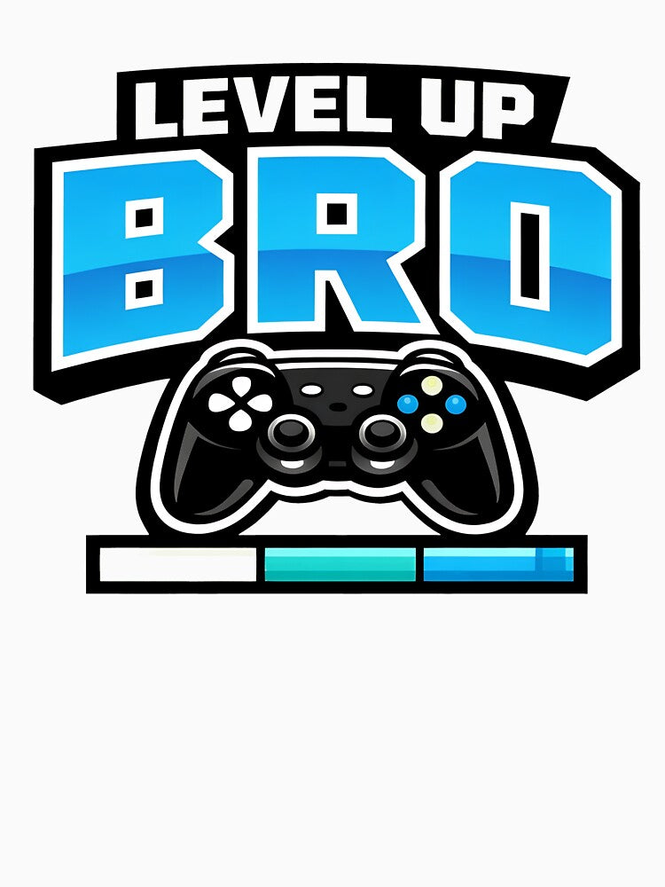 Level Up Bro Gamer Gaming Controller T-Shirt by OlyvieArt