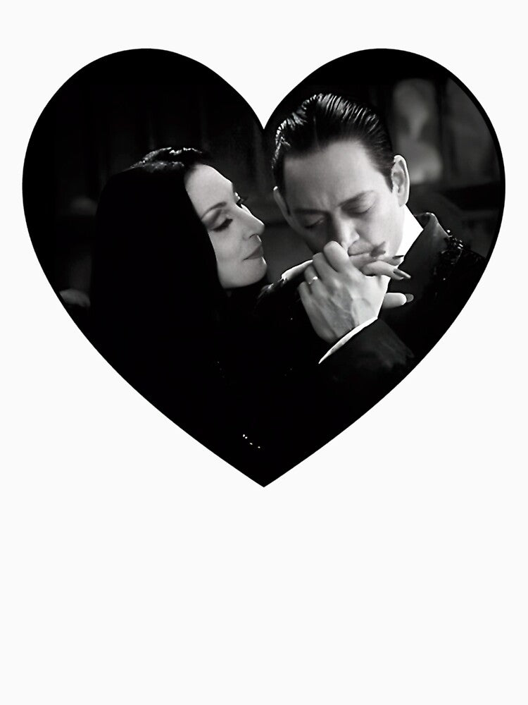 Morticia And Gomez Black And White Heart by QuriousShopp