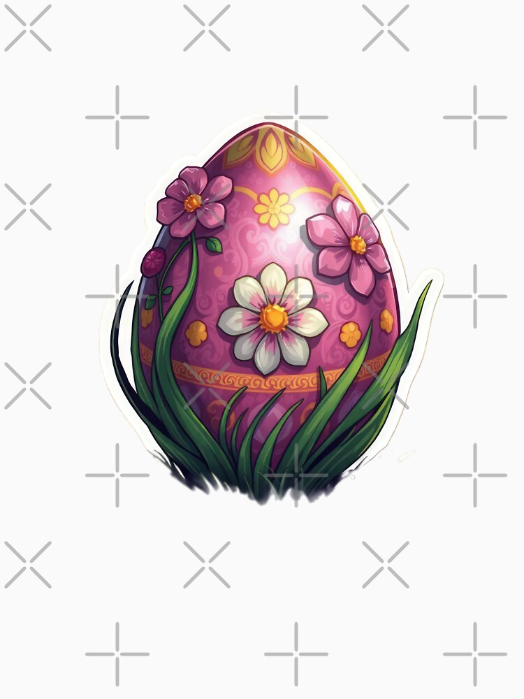 Easter egg with flowers sticker ,egg,Happy Easter,Easter Day,easter illustration by Expressions-Sel