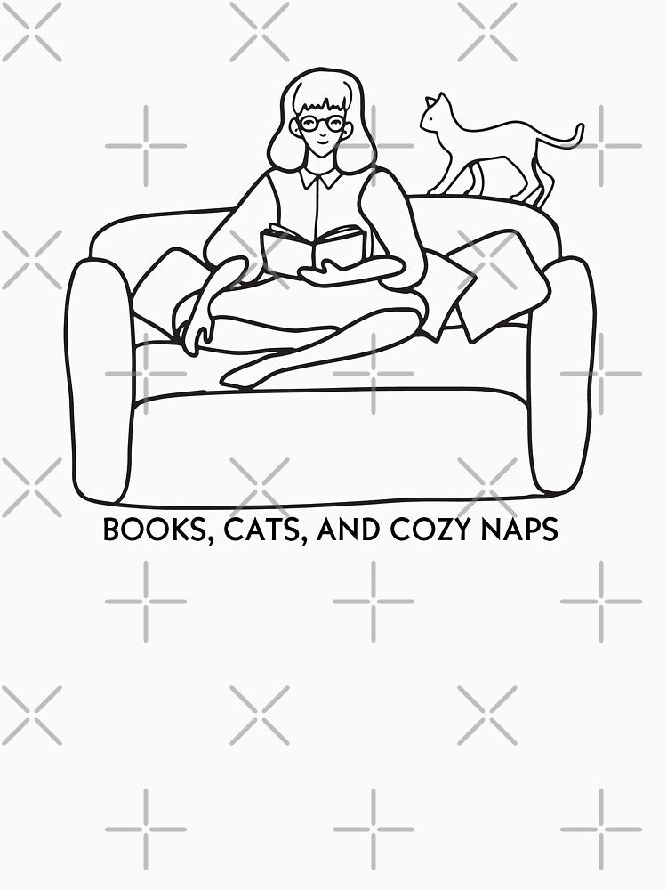 Books cats and cozy naps by CreativaNook