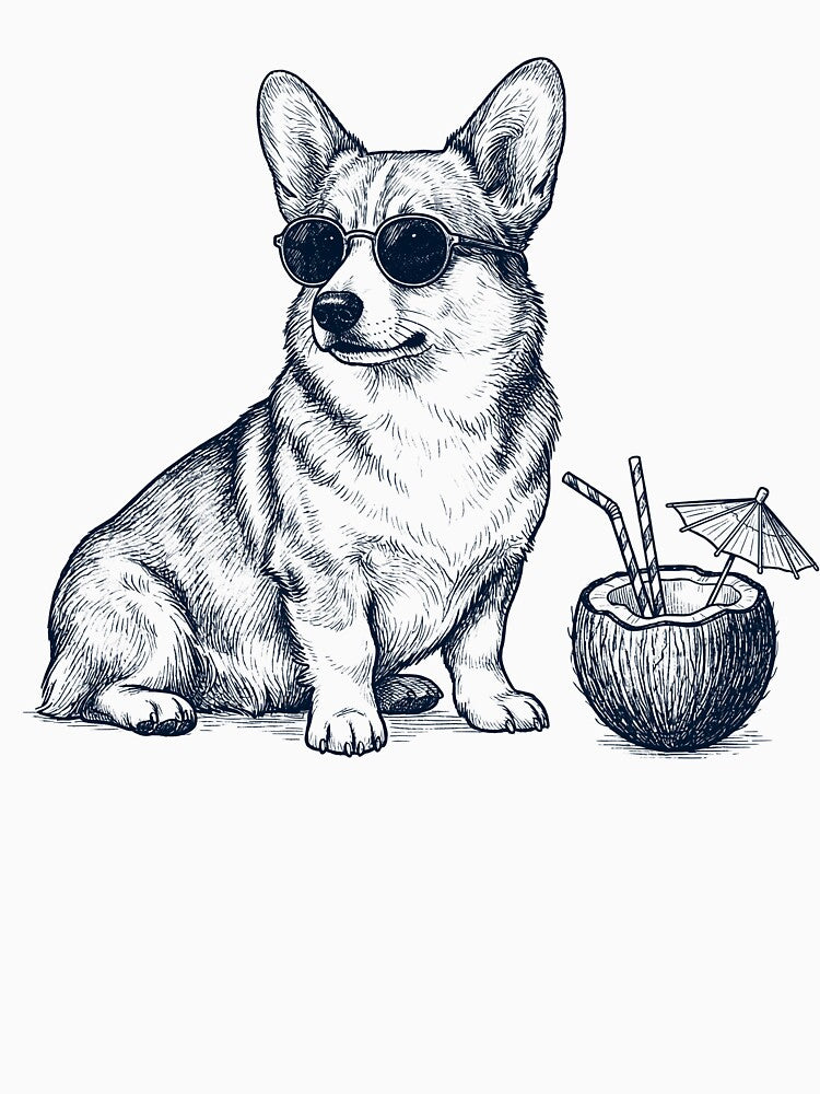 Corgi Vacation Dog Lover Gift by DoodleTortle