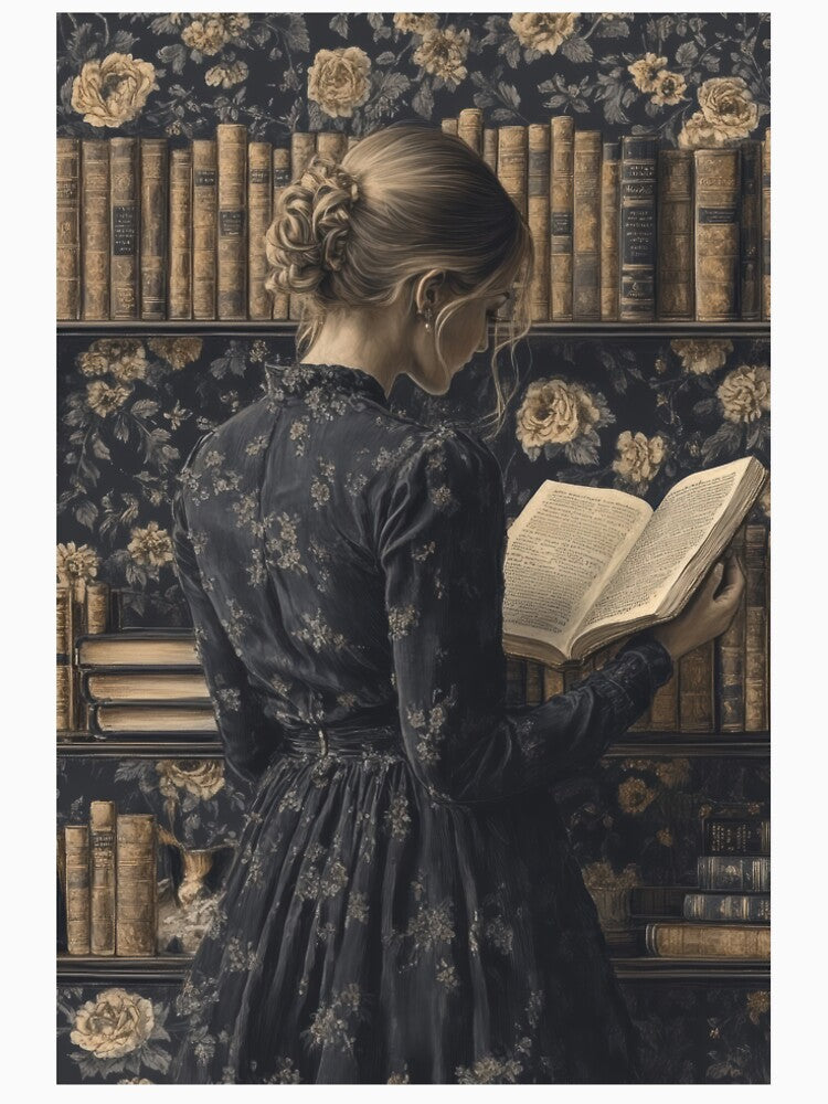 Victorian Library Reader Illustration by EverpageStudio