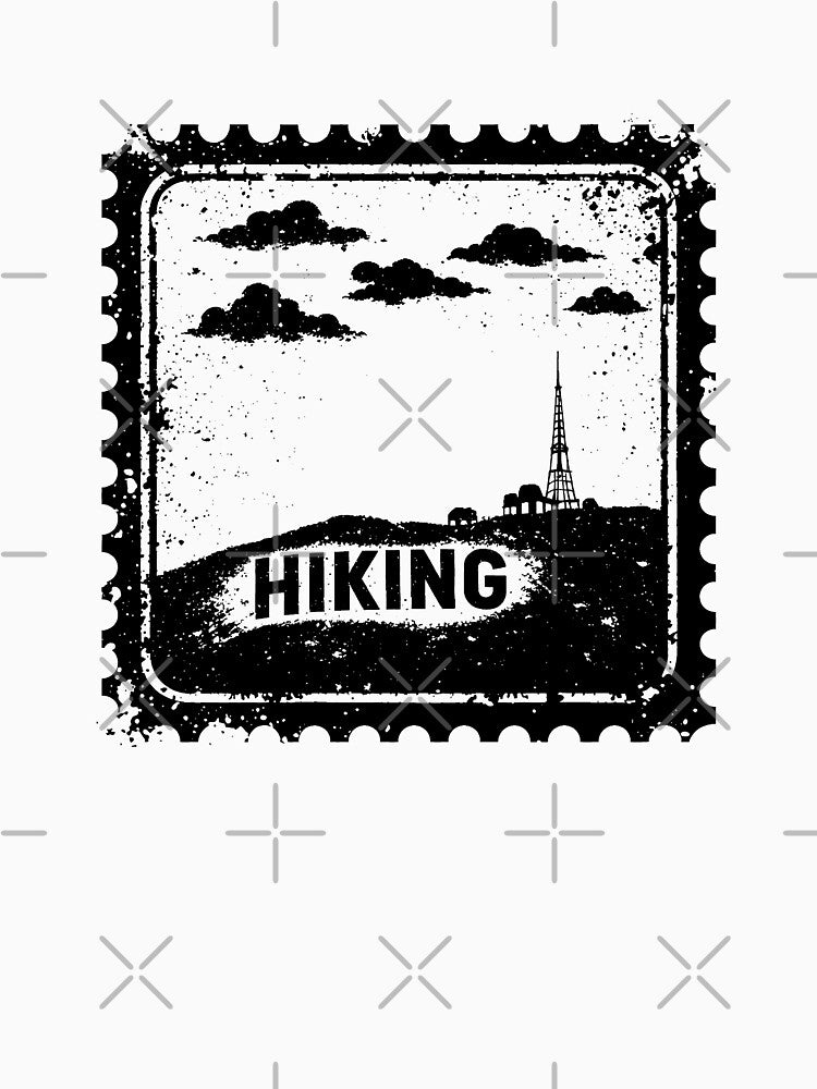 Vintage Grunge Hiking Stamp Retro Outdoor Adventure by Fikuall