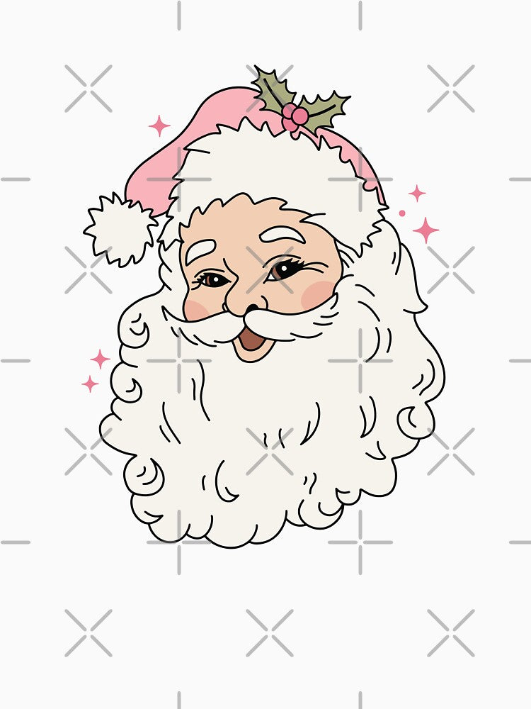 Retro Vintage Pink Santa Claus Christmas by ddretrobot