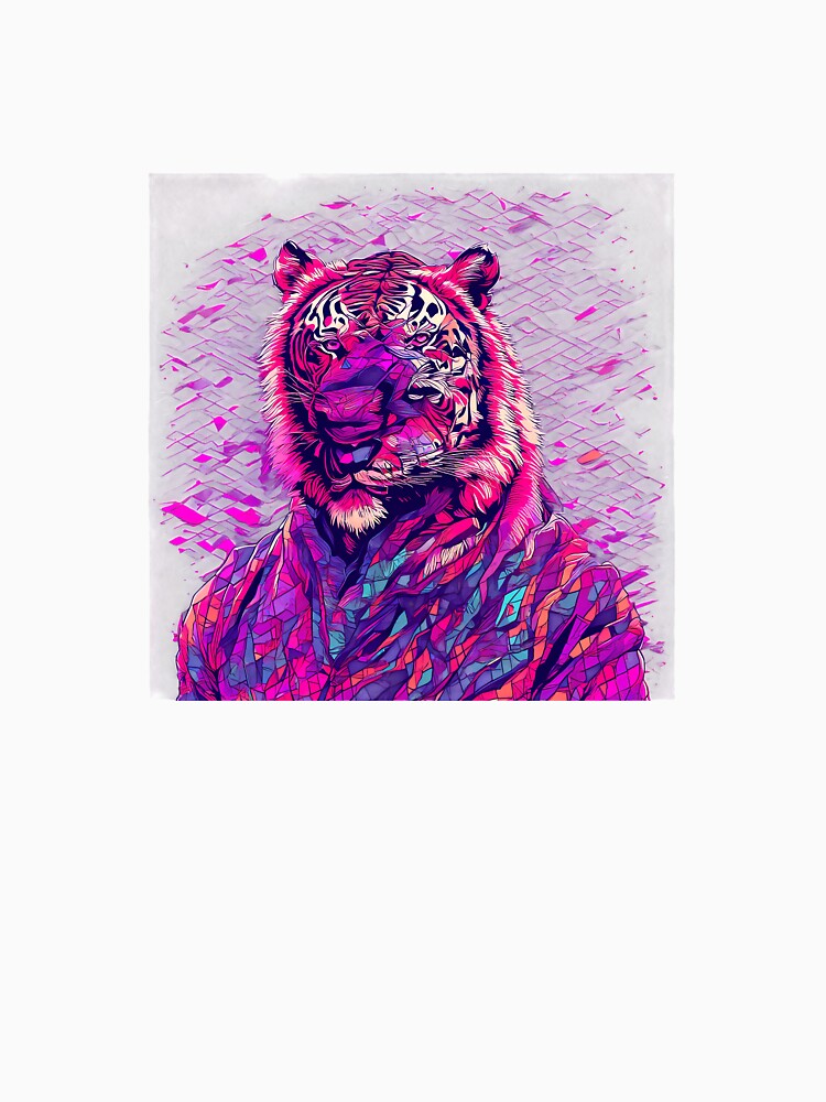 Neon Tiger Sunset Grid by nndgraphics