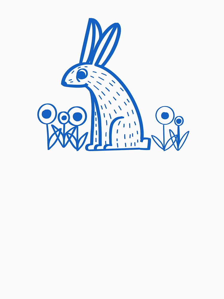 Blue line Easter rabbit by Krymkuch