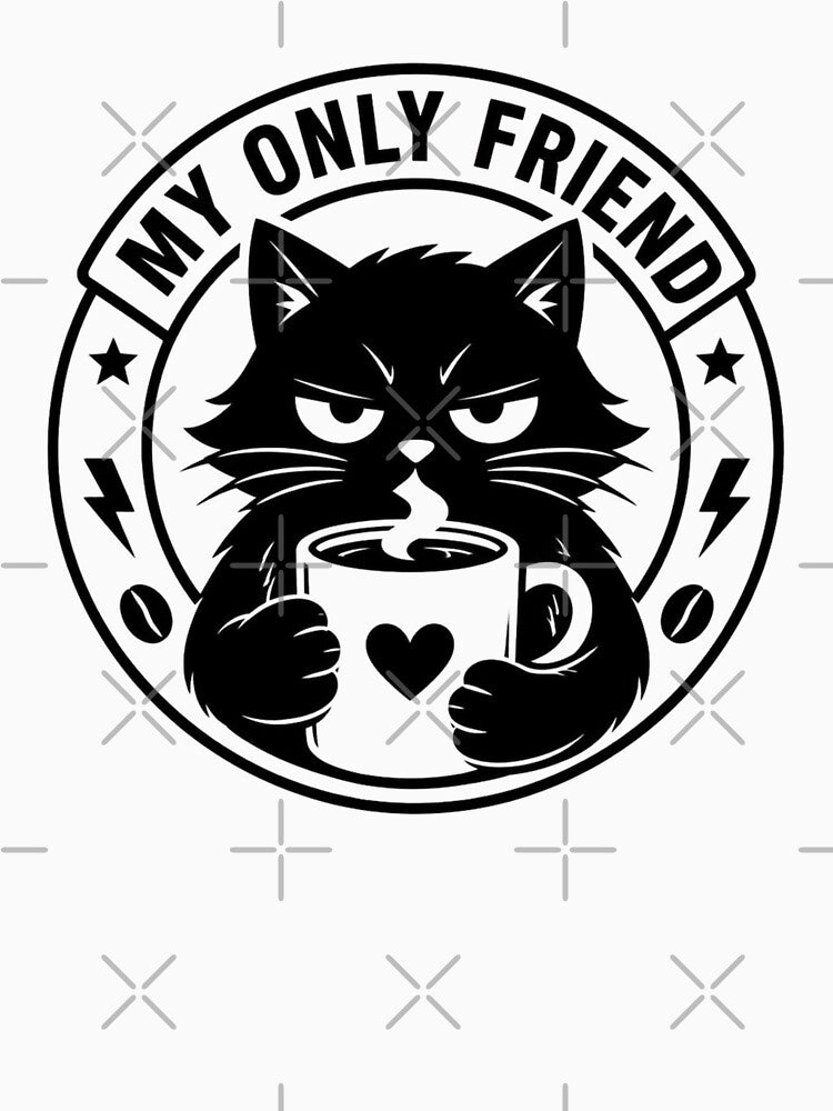 Coffee Is My Only Friend Grumpy Cat by Zenvique Art