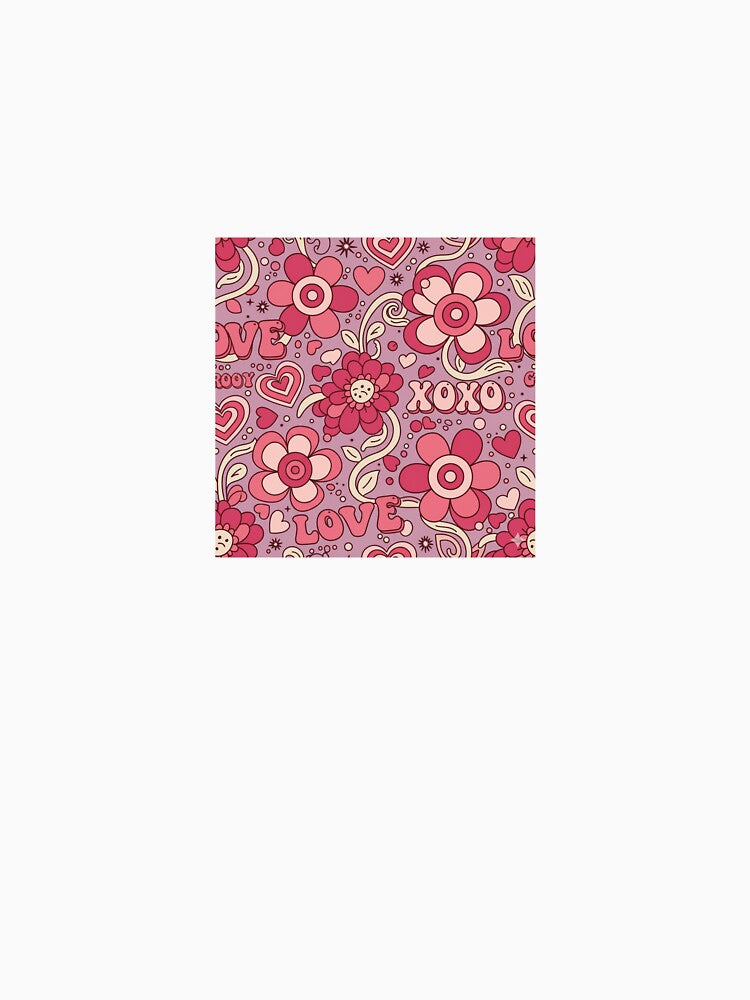 Retro Groovy Love & XOXO Valentine Pattern by GlassPenny