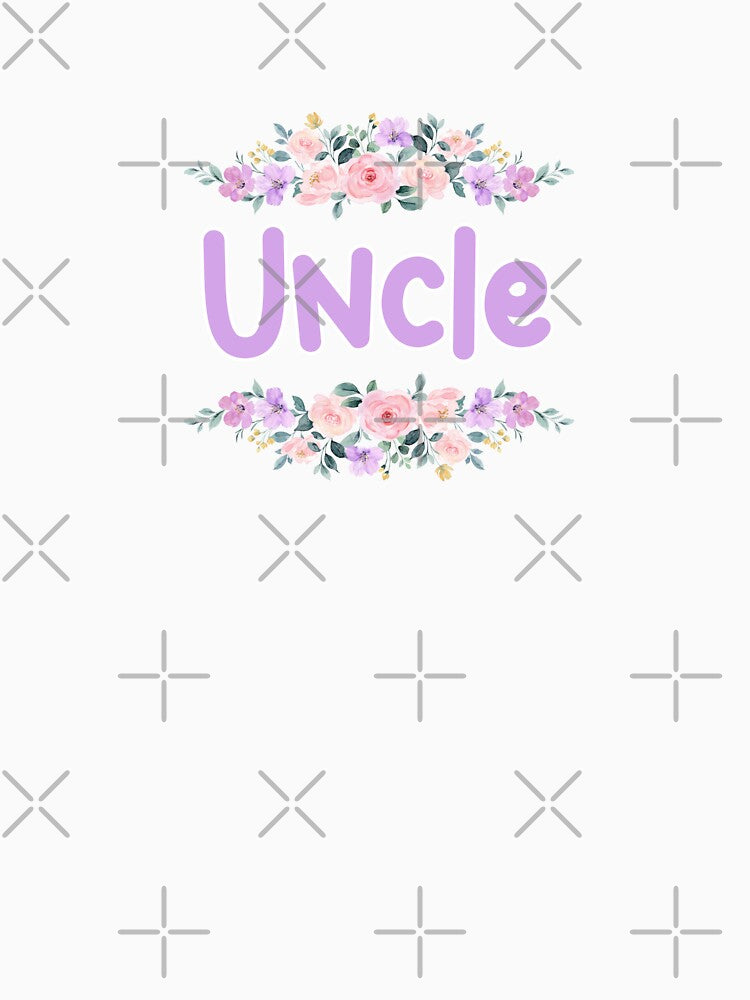 Purple Flower Uncle Name Label (Black) by NormadWorld