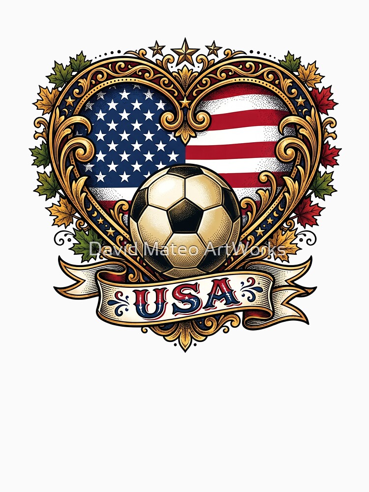 USA Heart Flag Stars and Stripes — Soccer World Cup 2026 by David Mateo ArtWorks