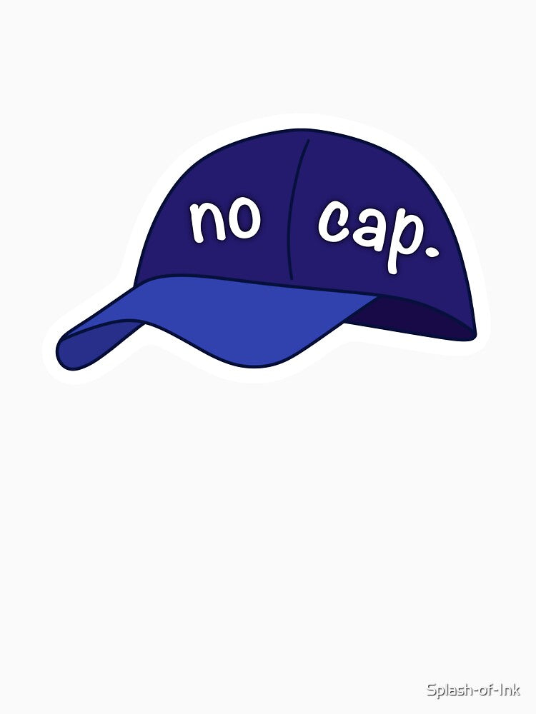 No Cap Gen Z Funny Slang Sticker Blue by Splash-of-Ink