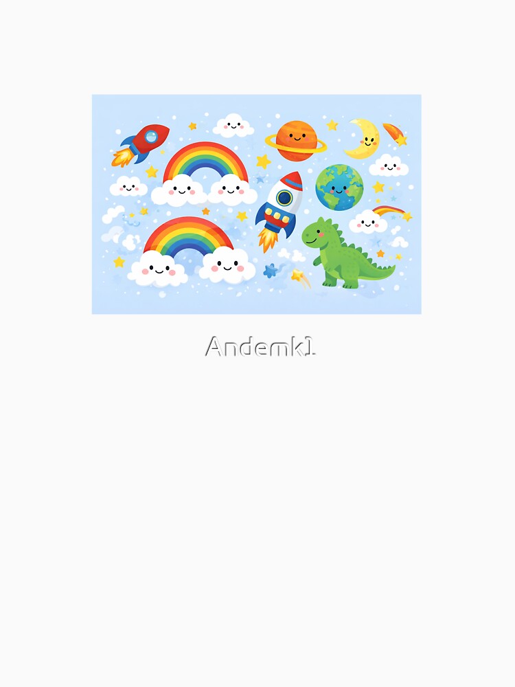 kids, fun, rocket, dinosaur, clouds, rainbows by Andemk1