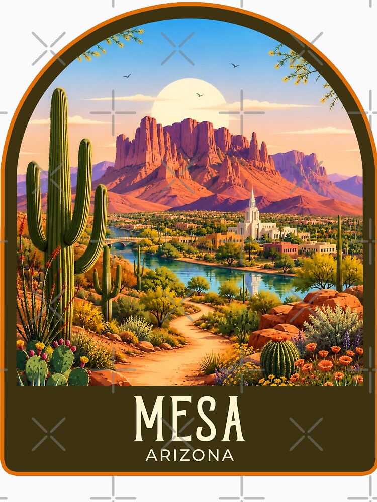 Mesa Vintage Travel Illustration by HomeLivingCo