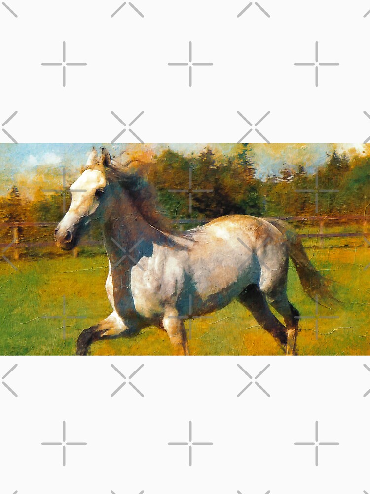 Orlov Trotter horse running inside ranch - digital painting by NickoPrints