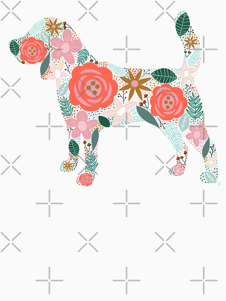 Beagle Floral Silhouette by Nicolestes