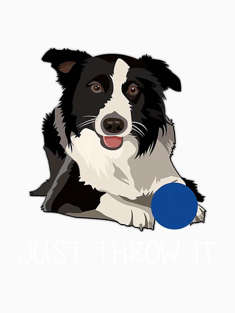 Just Throw It Funny Border Collie Dog by SkyCloudBlue