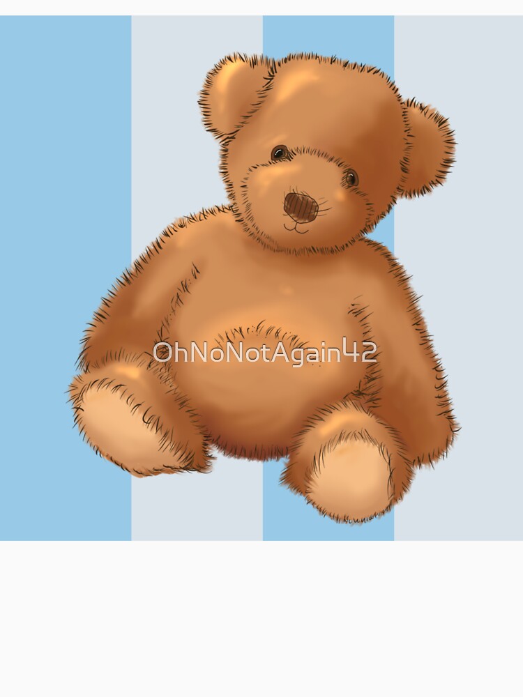 Teddy bear on baby blue stripe by OhNoNotAgain42