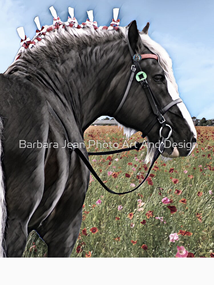 CLYDESDALE AND POPPIES, HORSE ART AND PHOTOGRAPHY by Barbara Jean Photo Art And Design