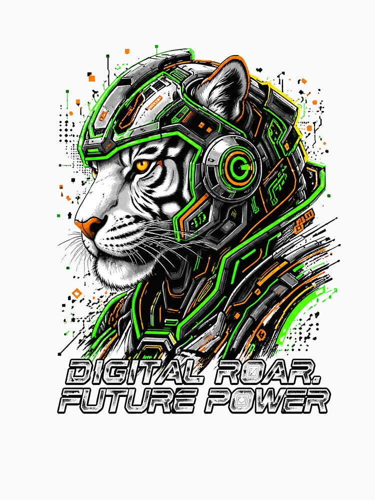Future Digital Space Tiger by Purrfect Harmony Gifts