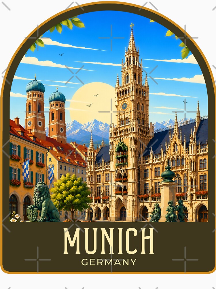 Munich Vintage Travel Illustration by HomeLivingCo