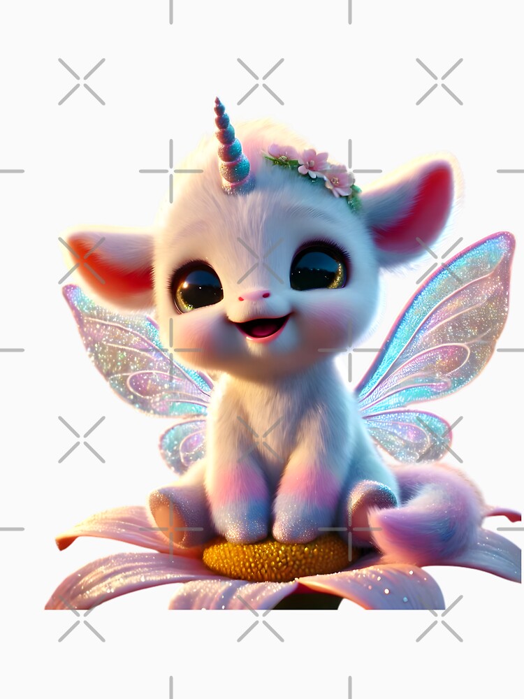 Magical Baby Unicorn with Sparkling Wings by AI-Only Creations