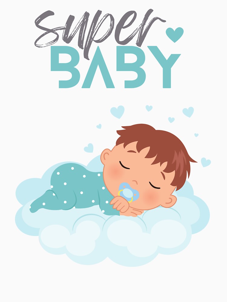 Super Baby Boy Sleeping on a Cloud by BoomBoomBaby