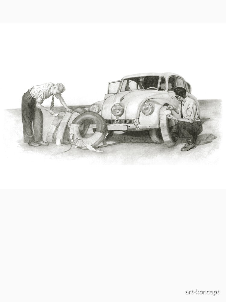 Travel and adventure with a historic car. by art-koncept