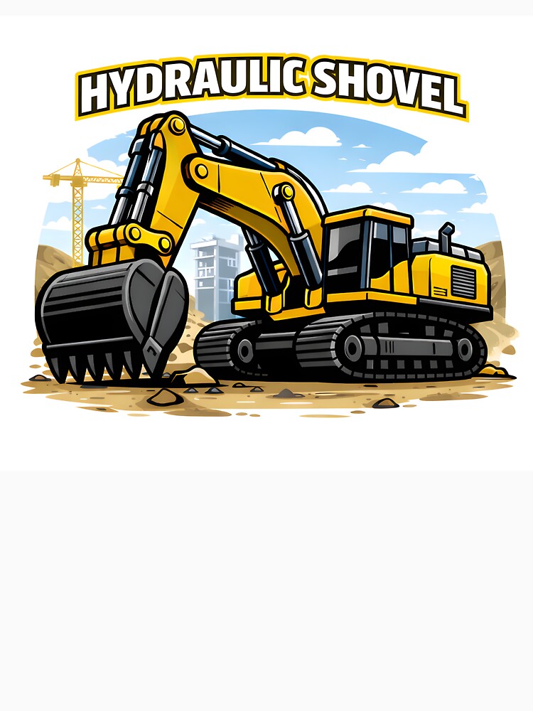 Construction Vehicles - Hydraulic Shovel Vintage Retro Design by VintageImageInc