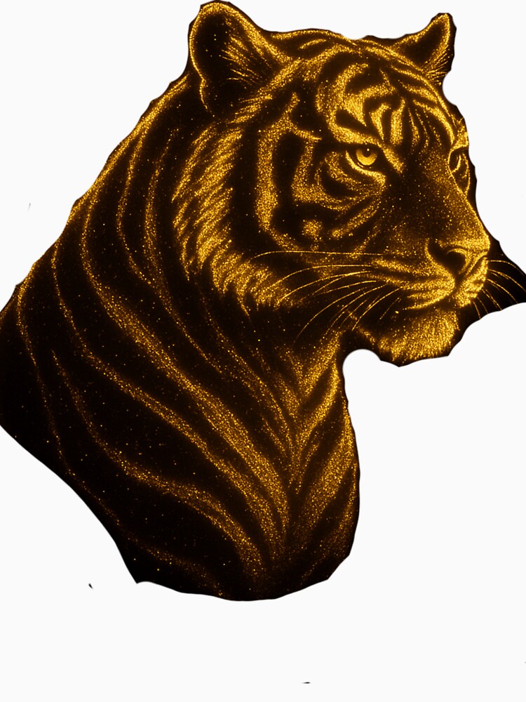 Golden Tiger Glow | Mystical Sparkling Tiger Silhouette by WhyNotZuK
