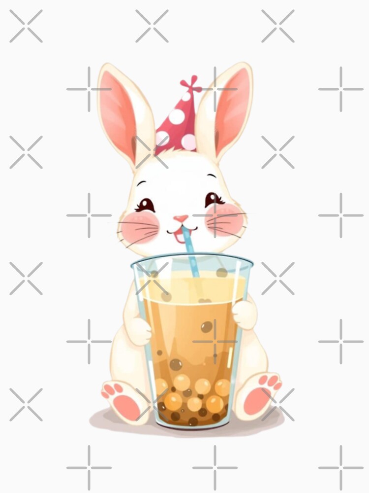 Rabbit Boba tea milktea Party Hat happy birthday kawaii gift funny christmas happy by CheeseBlueprint