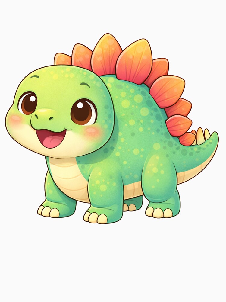Cute Stegosaurus Dinosaur for Baby Clothes – Minimalist Illustration by Mac Sketches