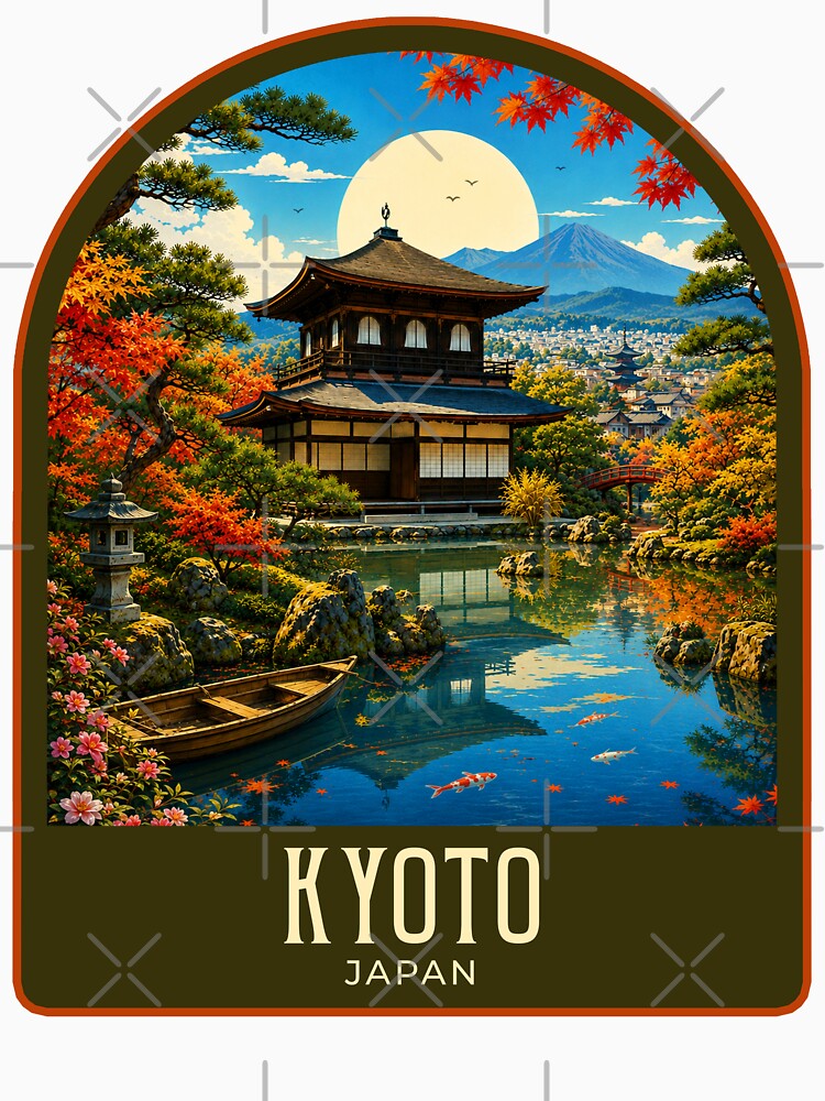 Kyoto Vintage Travel Illustration by HomeLivingCo