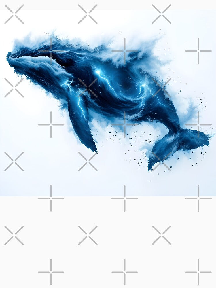 Storm Whale Lightning World Ocean Day Art Print by DreamyWallVibes