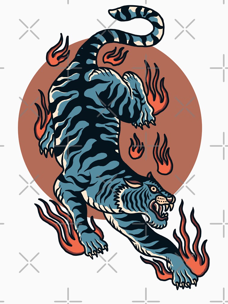 Blue Tiger On Fire by helenafeyre