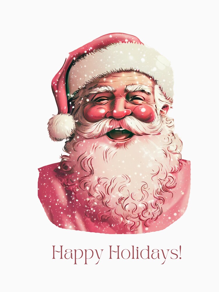 Retro Vintage Pink Santa Claus 05 by printiesart