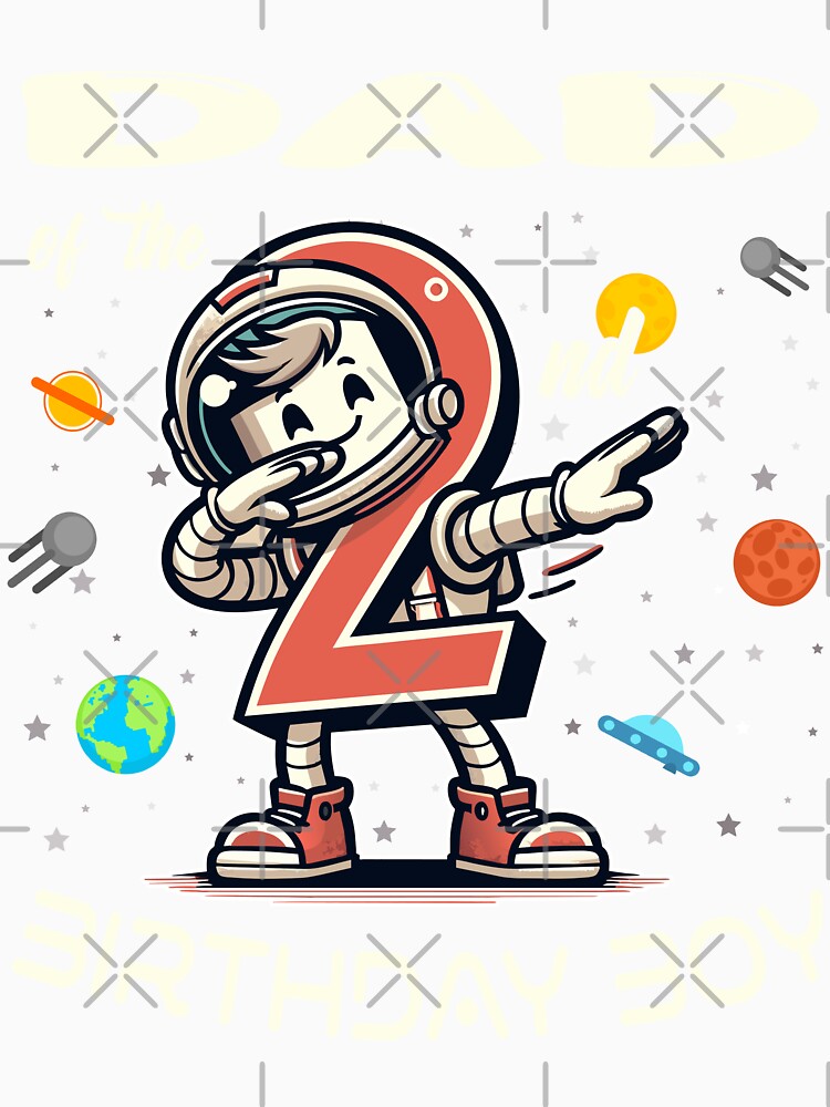 Dad of The 2nd Birthday Boy Astronaut B-Day Family Party by Jungle Hub