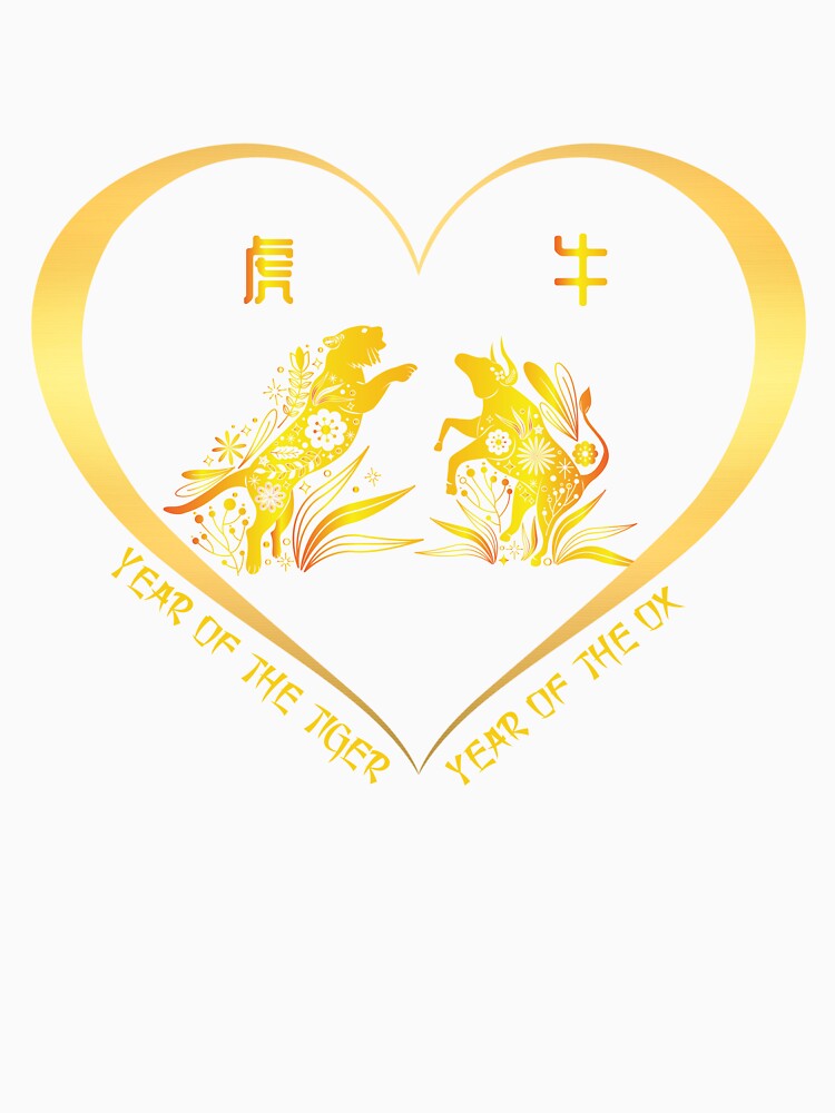 Year Of The Tiger And Year Of The Ox Couples Golden Chinese Zodiac Animals by Karry-Pat