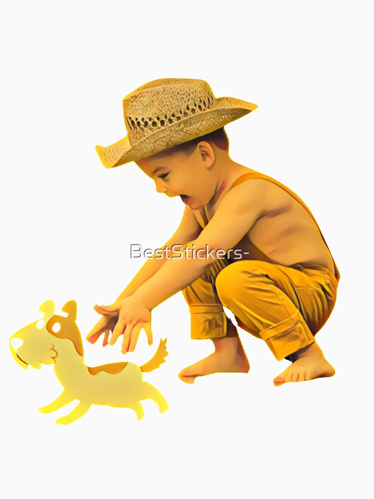 Baby Chasing a Dog by BestStickers-