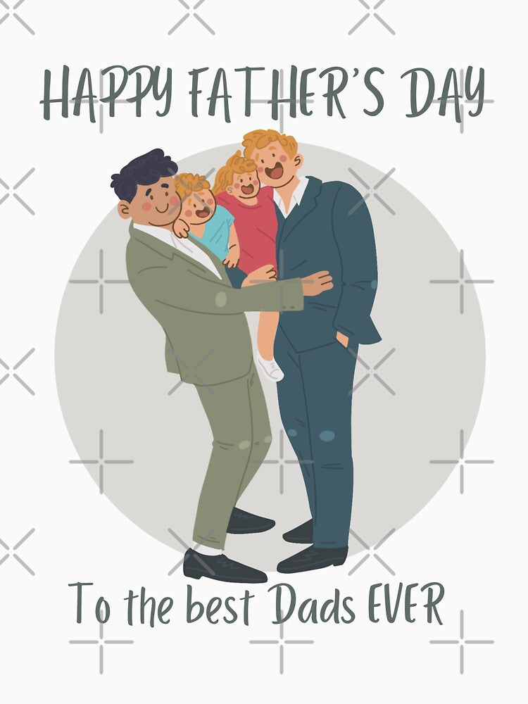 HAPPY FATHERS DAY Gay Couple ( same sex couple)  Card by JosTees96