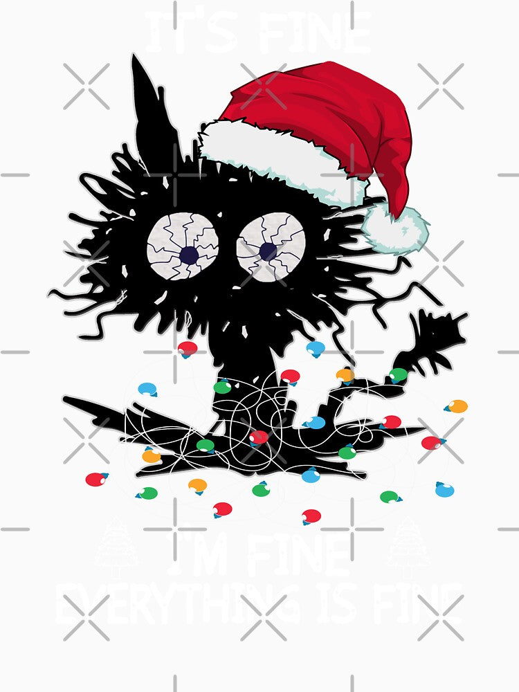 black cat christmas shirt , matching It's Fine I'm Fine Everything Is Fine cats christmas shirt by ZAIN JAMAL