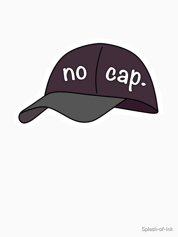 No Cap Gen Z Funny Slang Sticker Grey by Splash-of-Ink