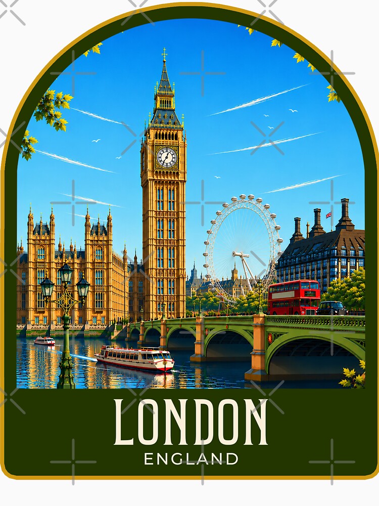 London Vintage Travel Illustration by HomeLivingCo