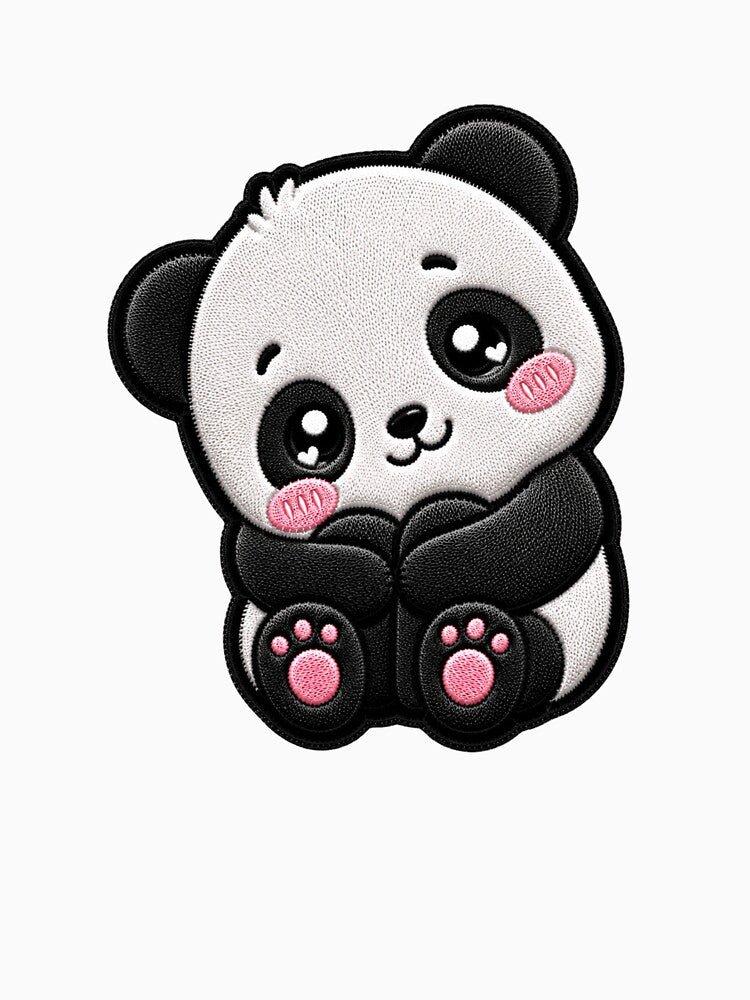 Peekaboo Panda Embroidery Patch | Cute Kawaii Chibi Panda by ColorSplash123