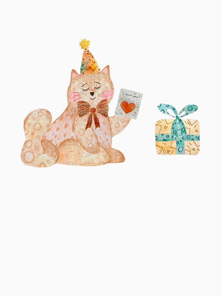 Cat toy card love gift textured watercolor green by Yana Mustafina | Boho Soulful Designs