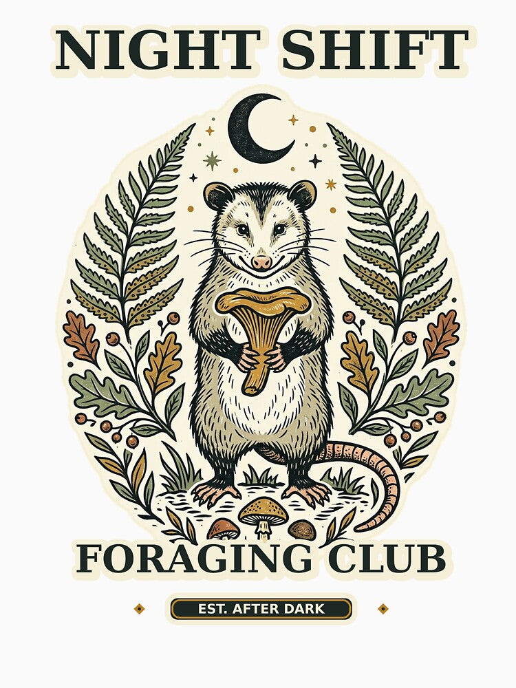 Night Shift Foraging Club Opossum by Funny meme